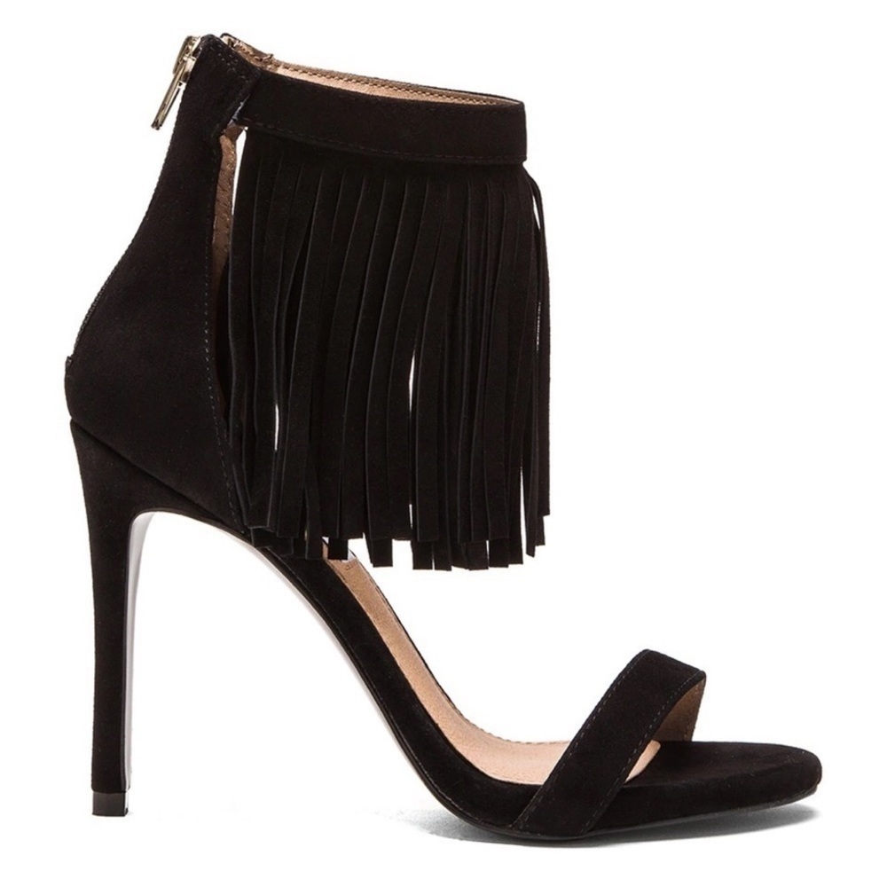 Steve Madden Staarz suede fringe strap heels